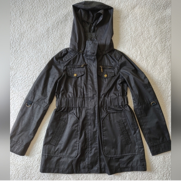 Yoki Girls Medium (Size 8-10) Black Anorak Outerwear Jacket w/ Removable Hood - Picture 9 of 13